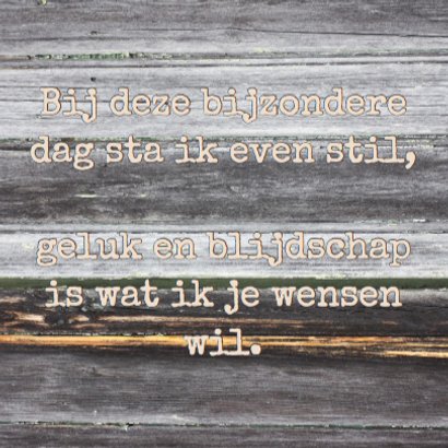 Jarig hout en naamkaartje a 3