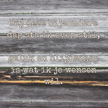 Jarig hout en naamkaartje a 3