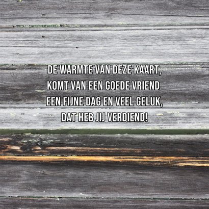 Jarig hout en naamkaartje b 3