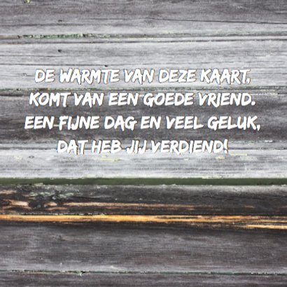 Jarig hout en naamkaartje b 3