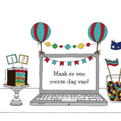 Jarig laptop kleurig - HR 2