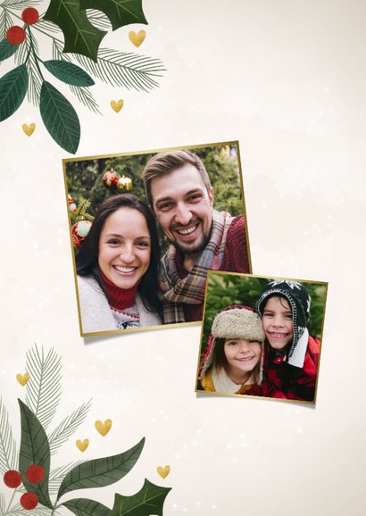 Joy to the World takjes en hartjes christelijke kerstkaart 2