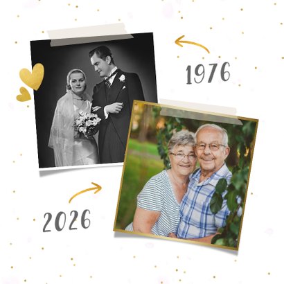 Jubiläumskarte Fotocollage Goldene Hochzeit 2