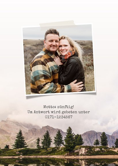 Jubiläumskarte zum Hochzeitstag Bergwelt 2