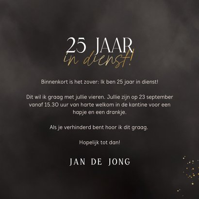 Jubileum 25 jaar in dienst fotocollage zwart goud 3