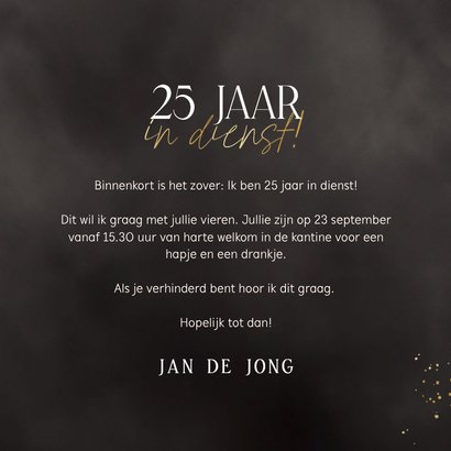 Jubileum 25 jaar in dienst fotocollage zwart goud 3
