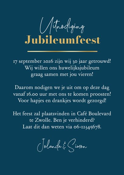 Jubileum 30 jaar goud foto's stijlvol goud hartjes 3