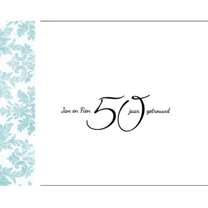 Jubileum, 50 jaar huwelijk, met retro bloemenbehang 2