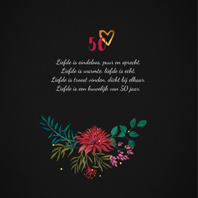 Jubileum 50 jaar stijlvol met handgeschilderde bloemen 2