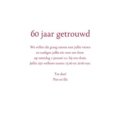 Verwonderend jubileum 60 jaar getrouwd - Jubileumkaarten | Kaartje2go WU-27