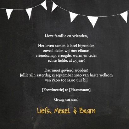 Uitnodiging jubileum ballonnen goud 25 3