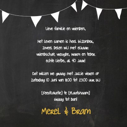 Uitnodiging jubileum ballonnen goud 40 3
