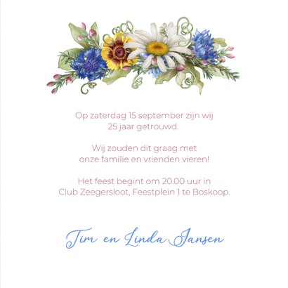 Jubileum bloemenkransophout aanpasbaar jaartal 3