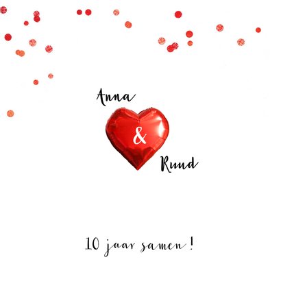 Jubileum fotocollage met afbeelding folie hart 2