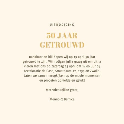 Jubileum fotokaart uitnodiging met goudfolie 3