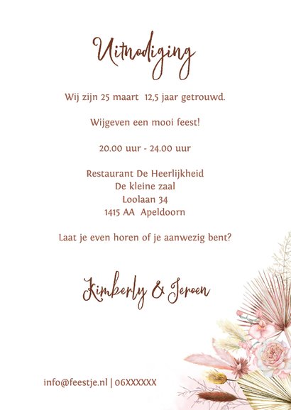 Jubileum hippe droogbloemen  3