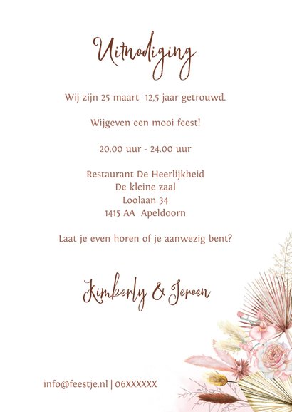 Jubileum hippe droogbloemen 3