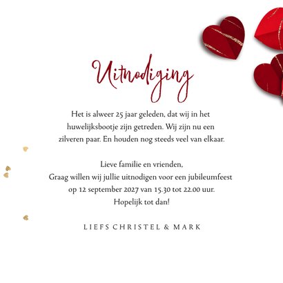 Jubileum huwelijk 25 jaar harten goudfolie foto confetti 3