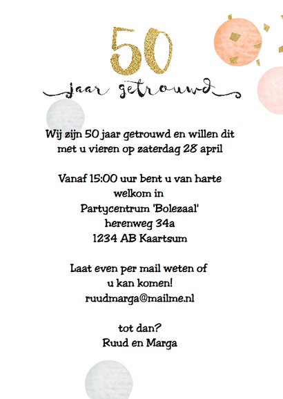 Jubileum huwelijk 50 goud 3