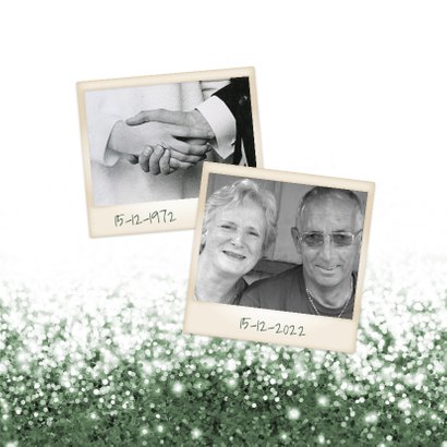 Jubileum huwelijk samen glitter blauw met foto 2