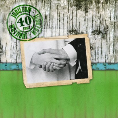 jubileum kaart feest hout groen stempel 2