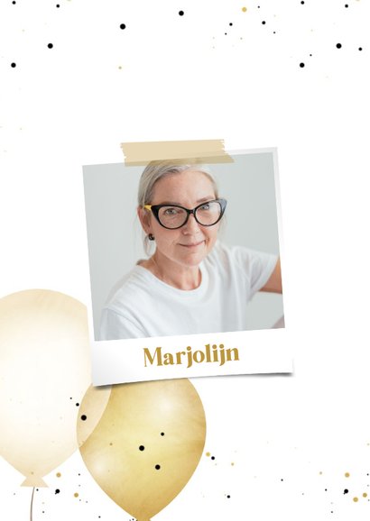 Jubileum medewerker zwart wit goud met ballonnen 2