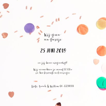 Jubileum samen of getrouwd, illustratie hartjes confetti 3
