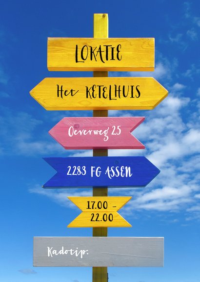 Jubileum trendy wegwijzer kleur 2
