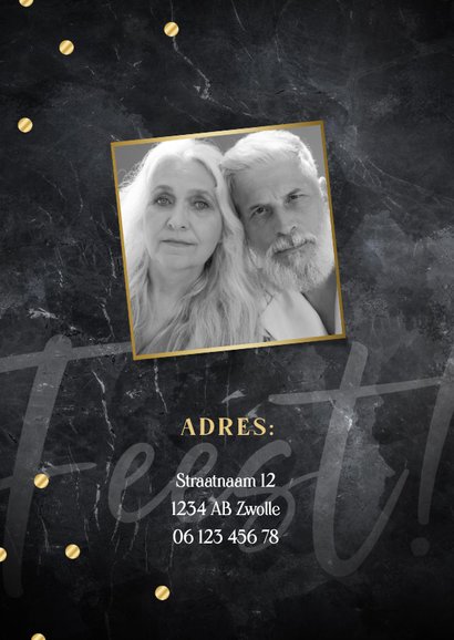 Jubileum uitnodiging 50 jaar getrouwd foto's en confetti 2