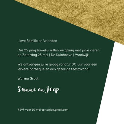 Jubileum uitnodiging achtergrondkleur aanpasbaar 3