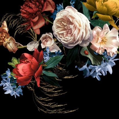 Jubileum uitnodiging bloemen oude meesters 2