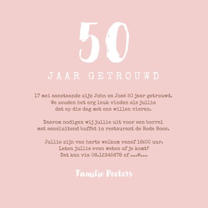 Jubileum uitnodiging hip hout vintage kant met foto's 3