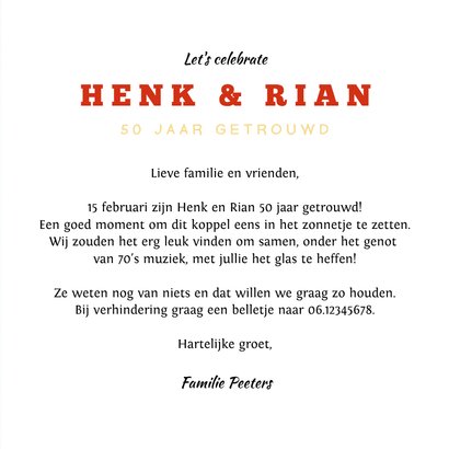 Jubileum uitnodiging retro vintage wegwijzers met hartjes 3