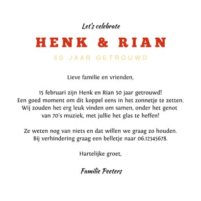 Jubileum uitnodiging retro vintage wegwijzers met hartjes 3