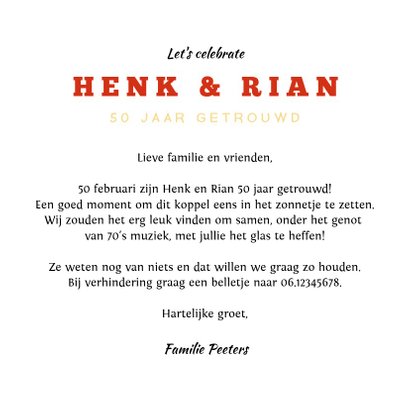 Jubileum uitnodiging retro vintage wegwijzers met hartjes 3