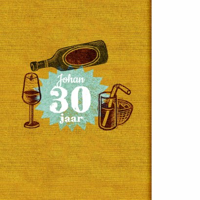 Jubileum uitnodiging stempel geel drank 2