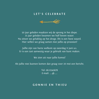Jubileum uitnodiging stijlvol met gouden typografie 3