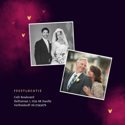 Jubileum uitnodiging true love neon hartjes 2