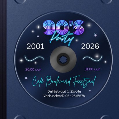 Jubileumfeest 25 jaar getrouwd 90's CD album holografisch 3