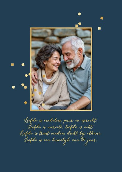 Jubileumfeest 60 jaar getrouwd trouwdag confetti goud 2