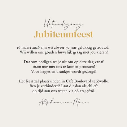 Jubileumfeest champagne uitnodiging hartjes liefde foto 3