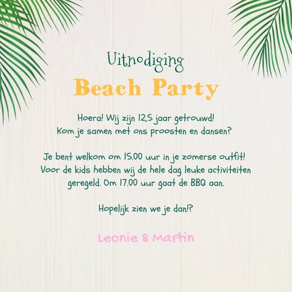 Jubileumfeest tropisch wegwijzers beach party zomer feestje 3