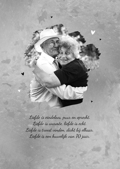 Jubileumfeest uitnodiging 70 jaar platina huwelijk foto 2