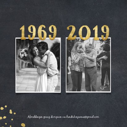 Jubileumkaart 1969 met foto's en gouden spetters 2