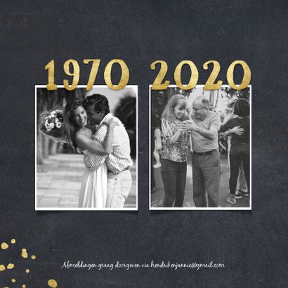 Jubileumkaart 1970 met foto's en gouden spetters 2