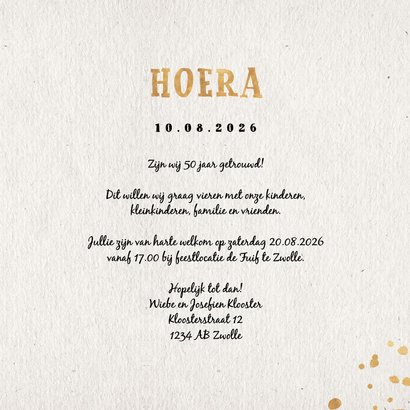 Jubileumkaart 1976 met gouden spetters en foto's 3