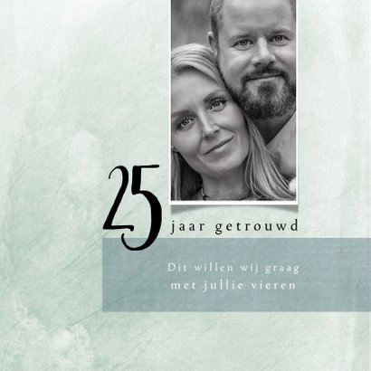 Jubileumkaart 25 jarig huwelijk, modern en stijlvol 2