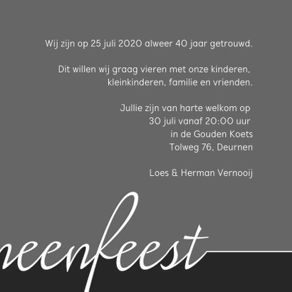 Jubileumkaart 40 jaar foto 3