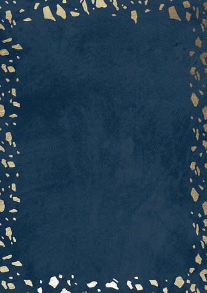 Jubileumkaart 40 jaartallen donkerblauw met terrazzo Achterkant