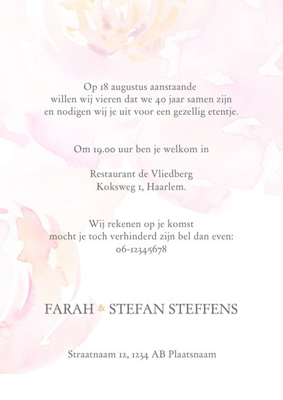 Jubileumkaart 40-jarig huwelijk 3